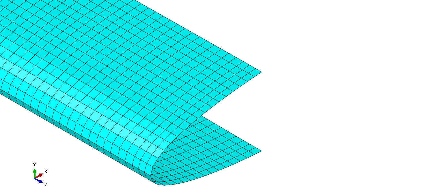 Root side leading edge skin mesh