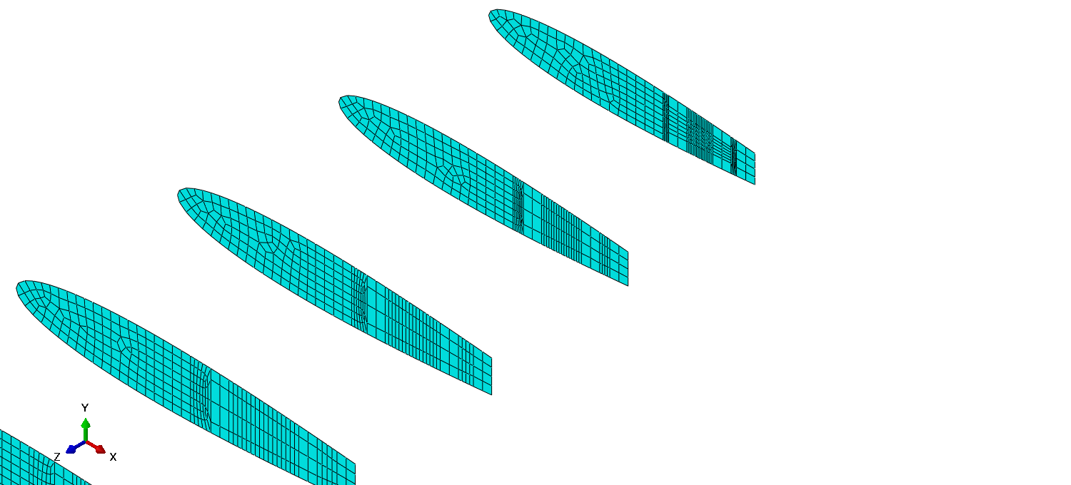 Outer section ribs mesh