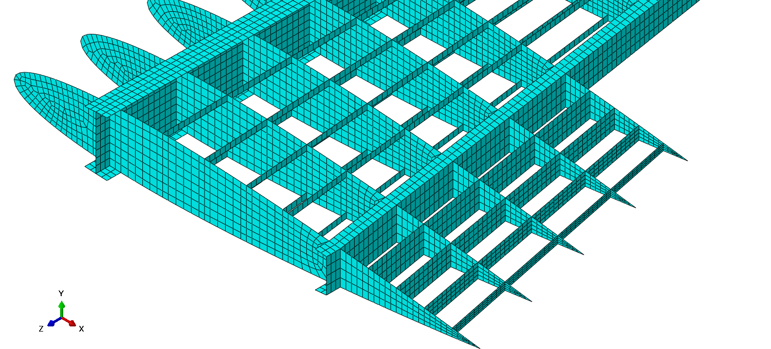 Root side internal wing substructure mesh