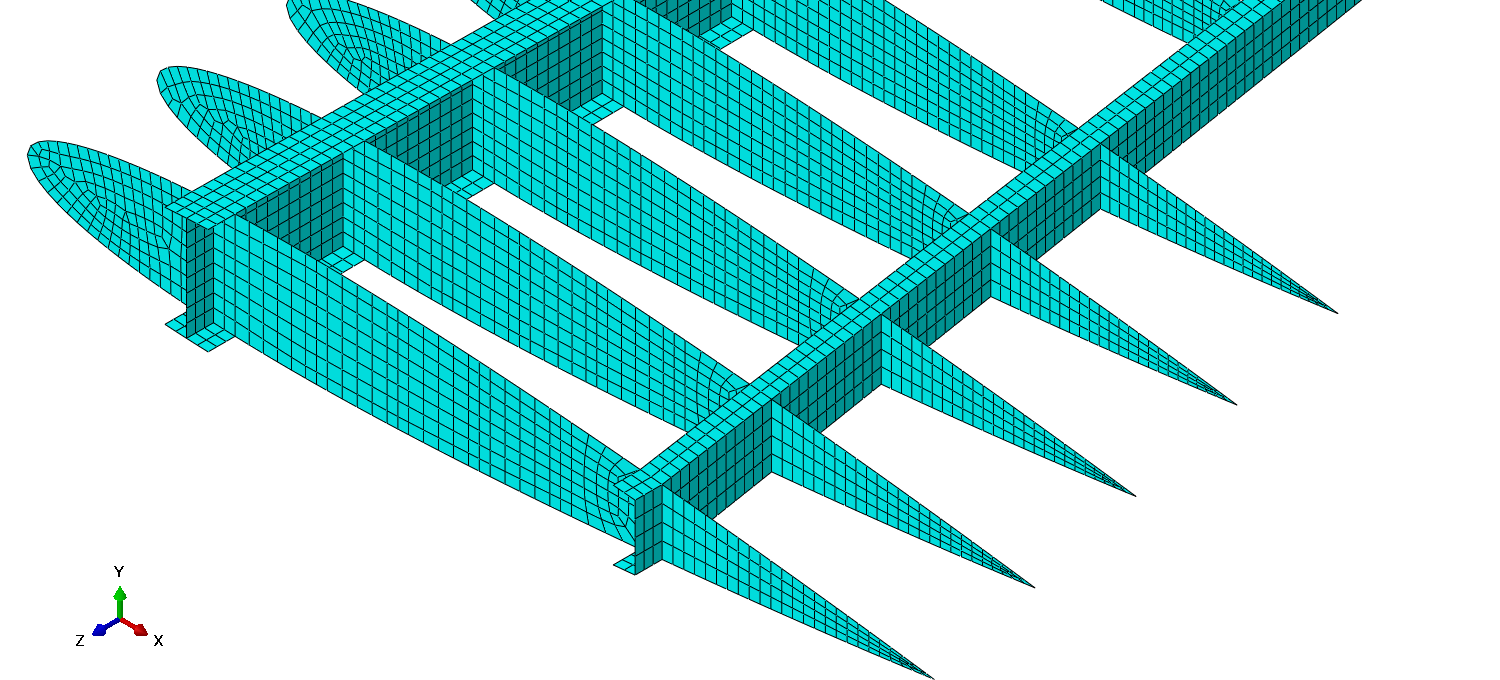 Root side internal substructure mesh without the stringers