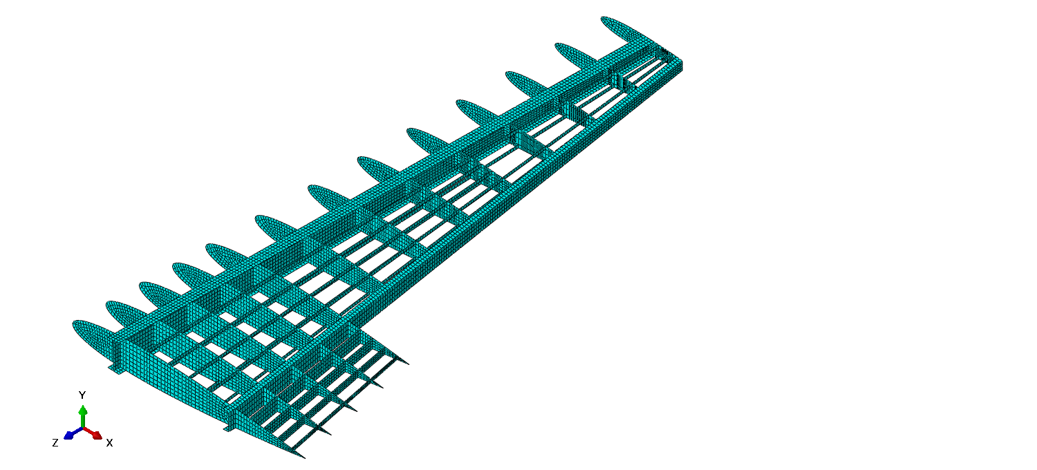 Internal wing substructure mesh